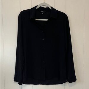 Express Midnight Black Sheer Blouse